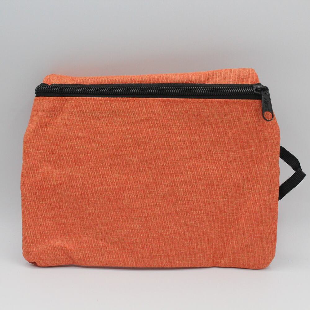 NEW Amazon Orange Zip Travel Organizer Pouch Bag 9" x 7.75" 4 Pockets - Picture 2 of 3